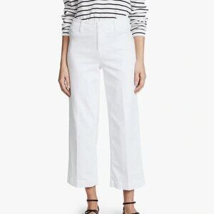 189$ Paige Stretch Straight Leg Nellie Cropped Ankle Jeans Women's Size 26 White